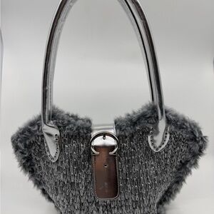 Elegant Silver and Gray Women's Shoulder Bag Hand made